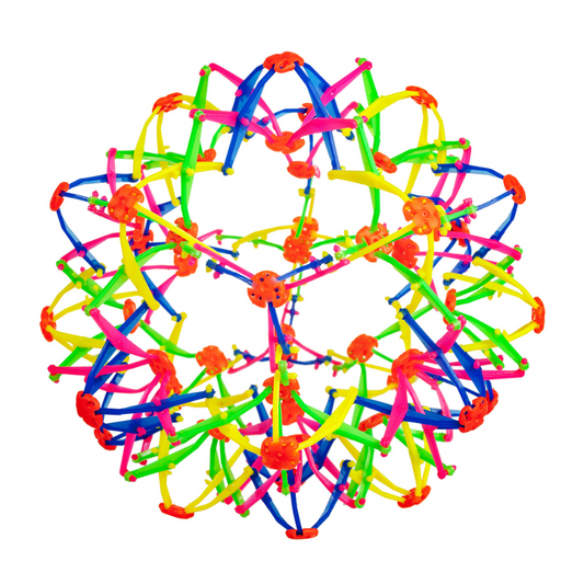 a colorful ball made of plastic sticks